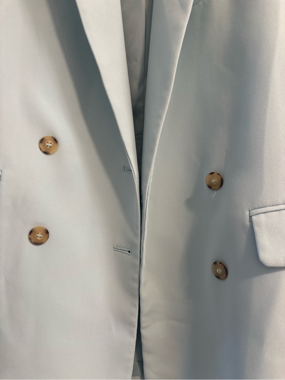 Zara Light Blue Double-Breasted Blazer - Picture 2 of 5